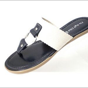 Slip on Italian shoe- cream band & silver buckle